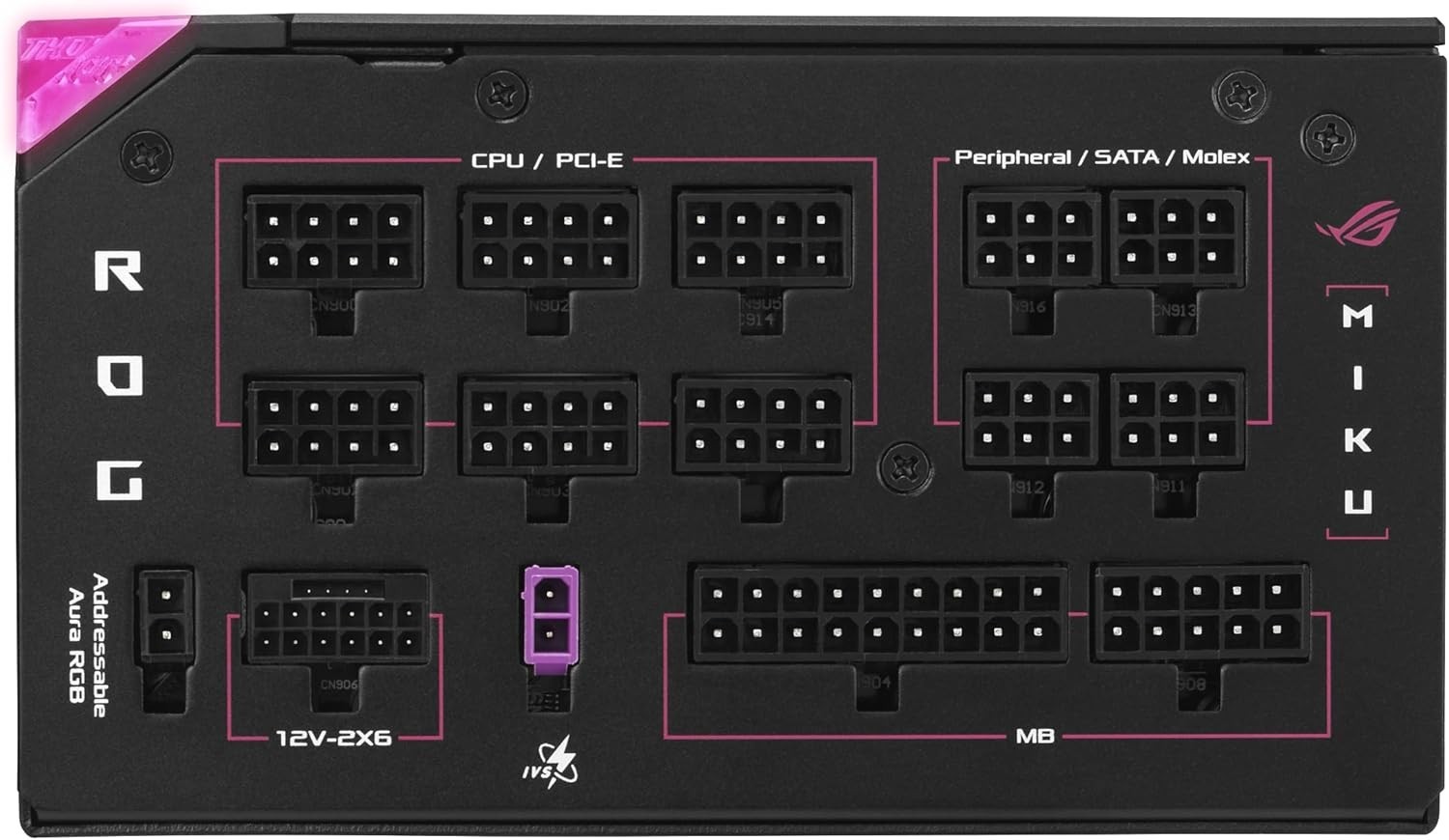 ASUS ROG Thor 1200W Hatsune Miku Edition 80 Plus Platinum ATX 3.1 Power Supply