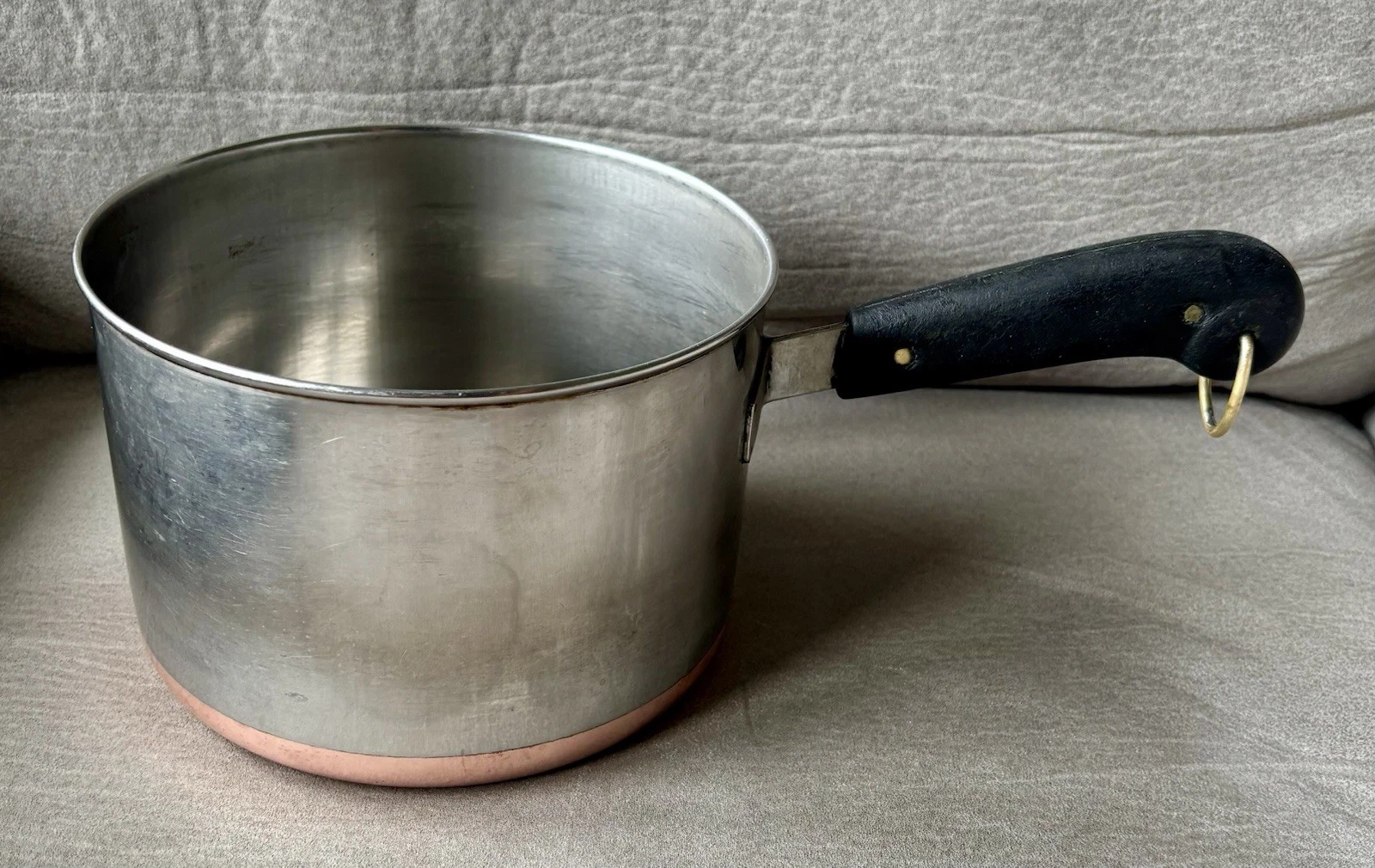 Revere Ware 1801 3 Qt Sauce Pan Copper Clad Bottom Pre 1968 Double Ring No Lid