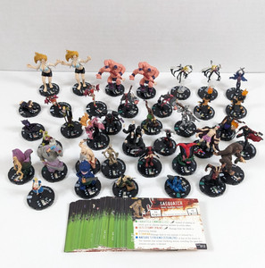 HORRORCLIX Nightmares LOT OF 38 ASSORTED MINIATURES W/ Cards Used Good Condition