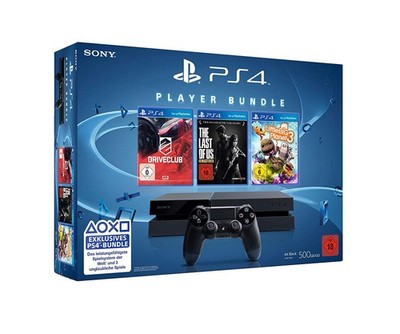 PS4 - Konsole 500GB #Player Bundle + 3 Spiele + Original Controller mit OVP