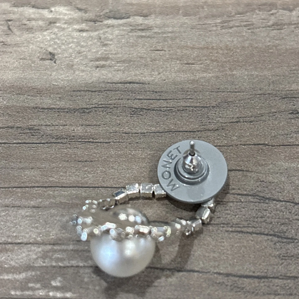 Juego de collar y pendientes Monet tono plata con perlas de imitación con pedrería #170 Foto 3 de 4