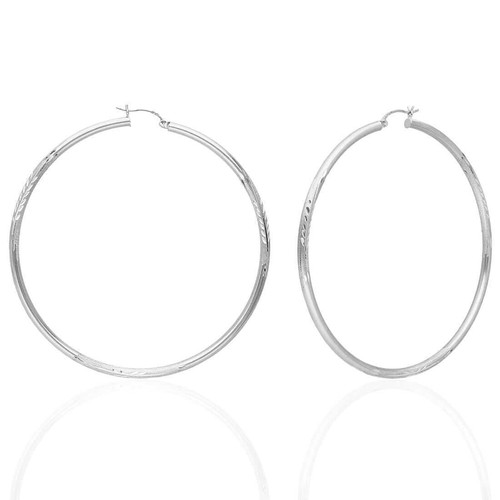 14K massive Gelb & Weißgold 3mm Diamantschliff Oberfläche Creolen 19-75mm - Bild 25 von 44