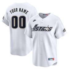 Custom Nike MLB Houston Astros Cooperstown Collection Stitched White Jersey