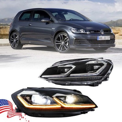 Pair LED Headlights Turn Signal For Volkswagen Golf MK7 2012-2017 / SportWagen