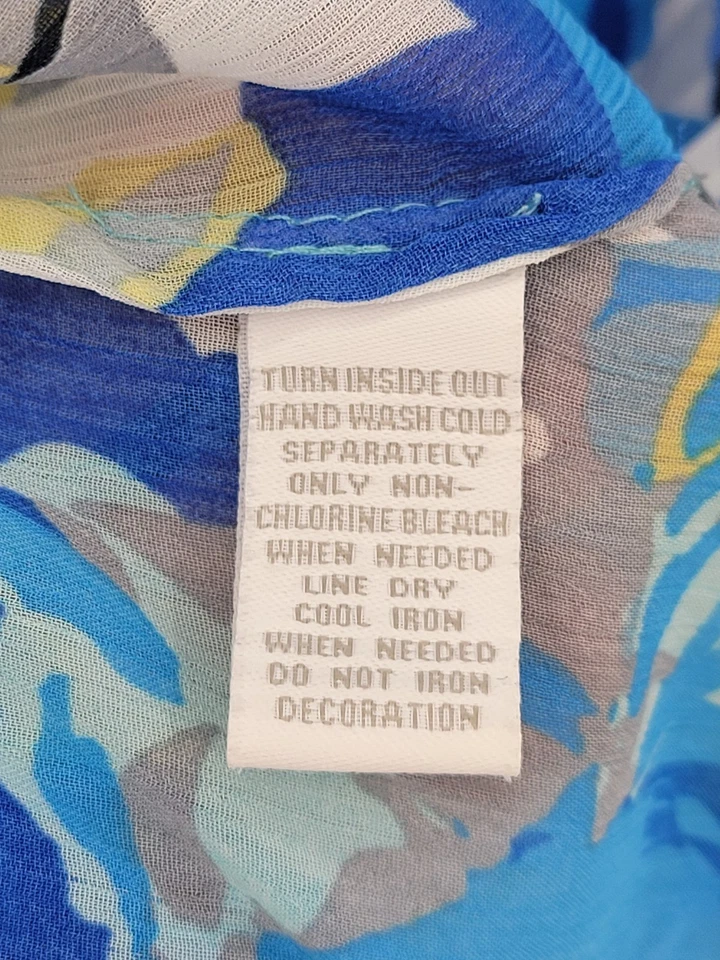 Top de lujo Charter Club para mujer más 1X azul artístico floral escote con cuentas popover Foto 4 de 4