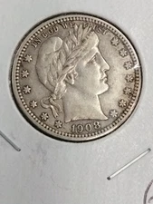 1908 D Barber Quarter Better Grade Sharp Details FULL LIBERTY!!