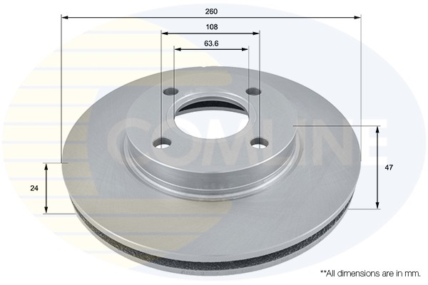 2 PCS COMLINE ADC1202V Brake Disc