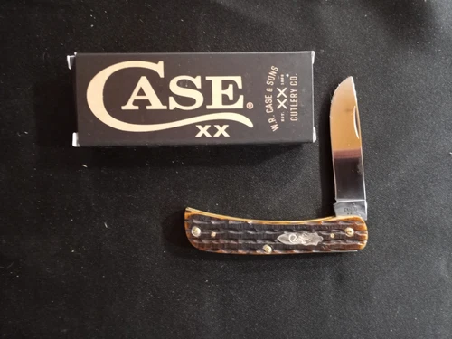 Case XX Dark Molasses Bone Kinfolks Jig Sod Buster Jr 6137 SS.  No. 12774 NEW