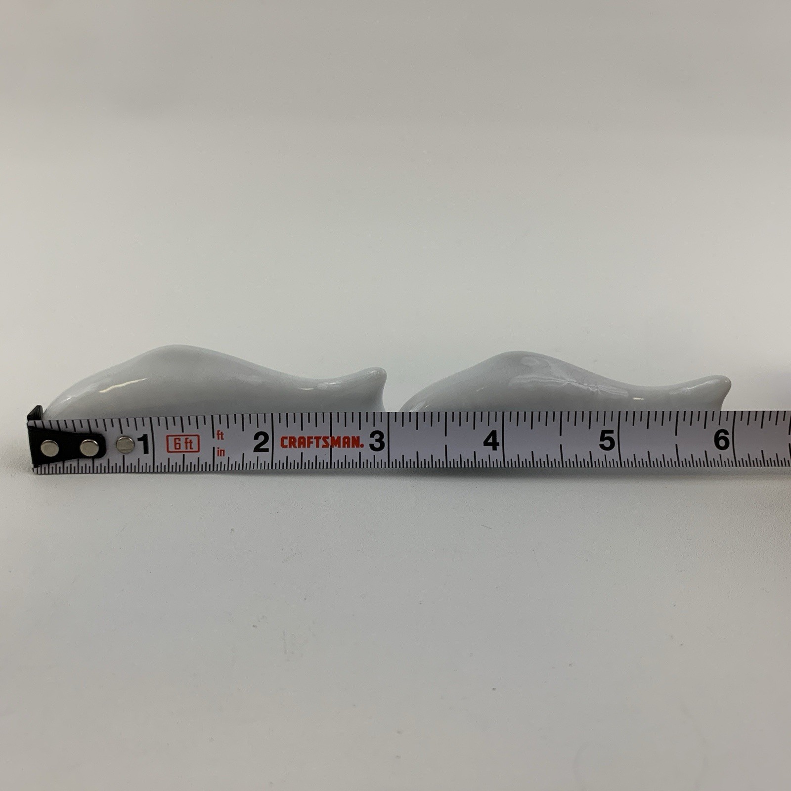 Miniature White Ceramic Porcelain Fish Figurines Set of 2