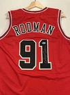 Dennis Rodman Chicago Bulls Signed Jersey Beckett Authenticated NBA #91 Red