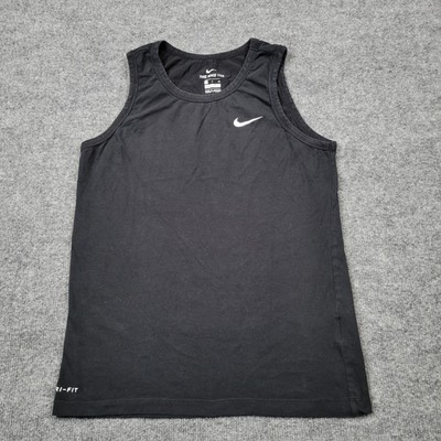 Nike Tank Top Mens Small Black Dri-FIT Sleeveless Athletic Running Gym Training
