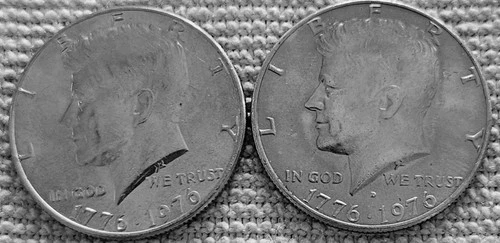 2- 1976 Kennedy half dollar coins 1P &1D