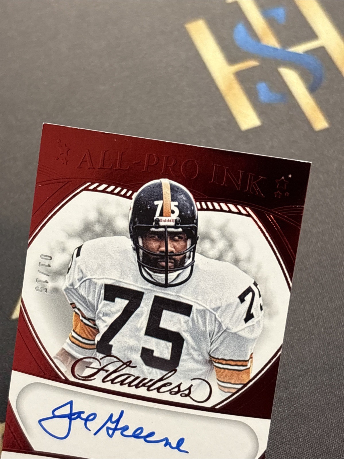 “Mean” JOE GREENE - 2025 Panini Flawless On Card AUTO RUBY 1/15 SP Steelers view 2