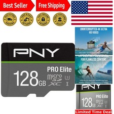 PRO Elite 128GB microSDXC Card with SD Adapter - Ideal for High Res Media