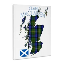 Outline of Scotland with the MacLaren clan family, Museum Grade Canvas Wrap