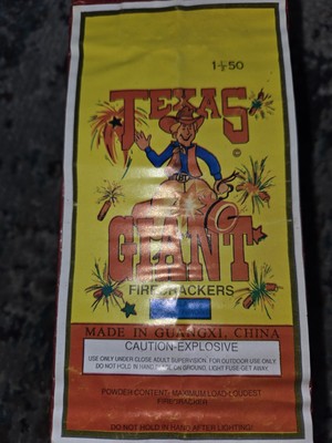 LABEL ONLY!! PER Ebay RARE Vintag Texas Giant firecracker LABEL 