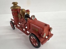 Vintage Cast Iron 1920's Fire Engine Pumper Truck Toy Held Together with Rivets