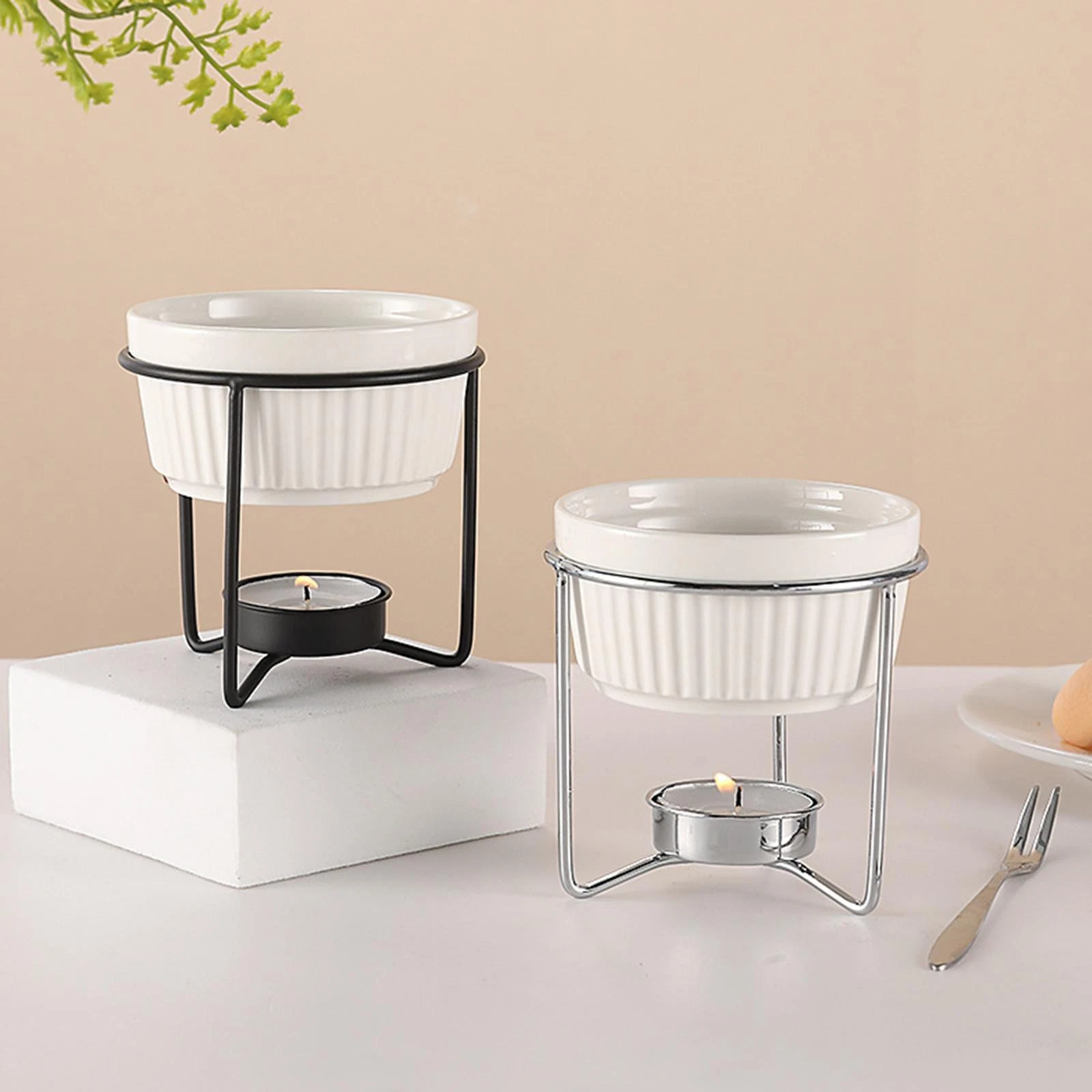 Butter Warmer Ceramic Seafood Cookware Fondue Pot Chocolate Melting Pot for