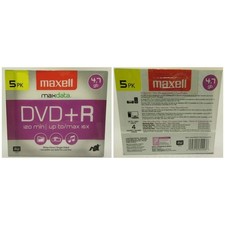 Maxell Max Data DVD R 120 Min. Up To/Max 16X up to 4 Hrs 4.7gb Single Sided 5 PK
