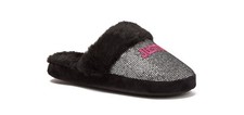 Justice Sparkling House Slipper Black Silver Disco Ball Girls Sz 13/1,2/3,4/5,6