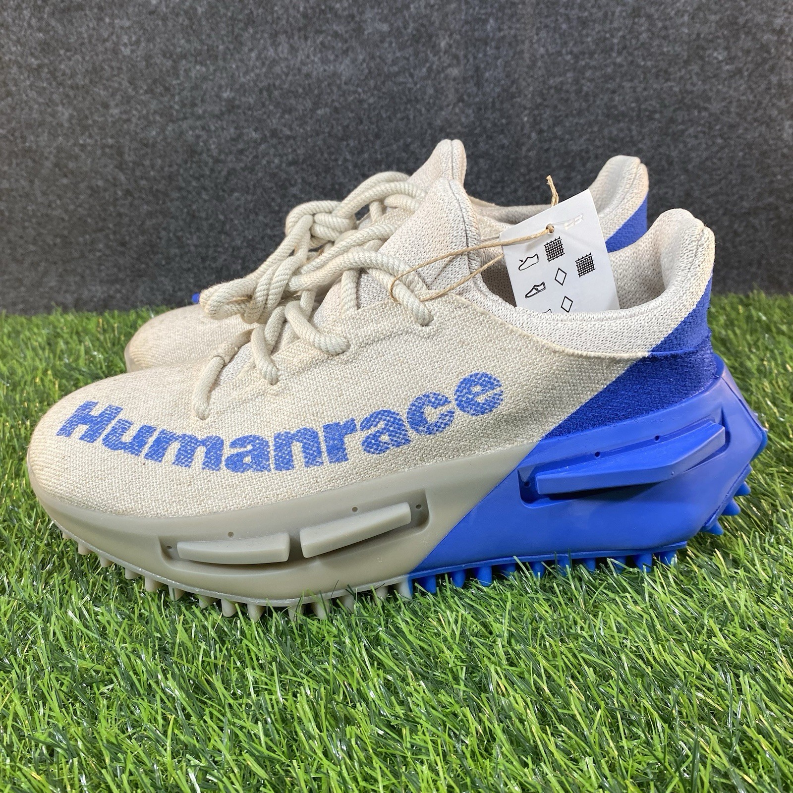 Adidas NMD S1 Mahbs x Pharrell Men Size 5.5 Woman 6.5 Oatmeal Blue Human Race thumbnail 3