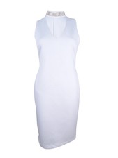 Calvin Klein Women's Studded Mock-Neck Sheath Dress
