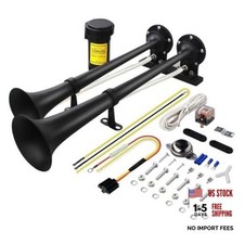 Dual 2-Trumpet Metal Air Horn for truck Kit with RM5000 air Double