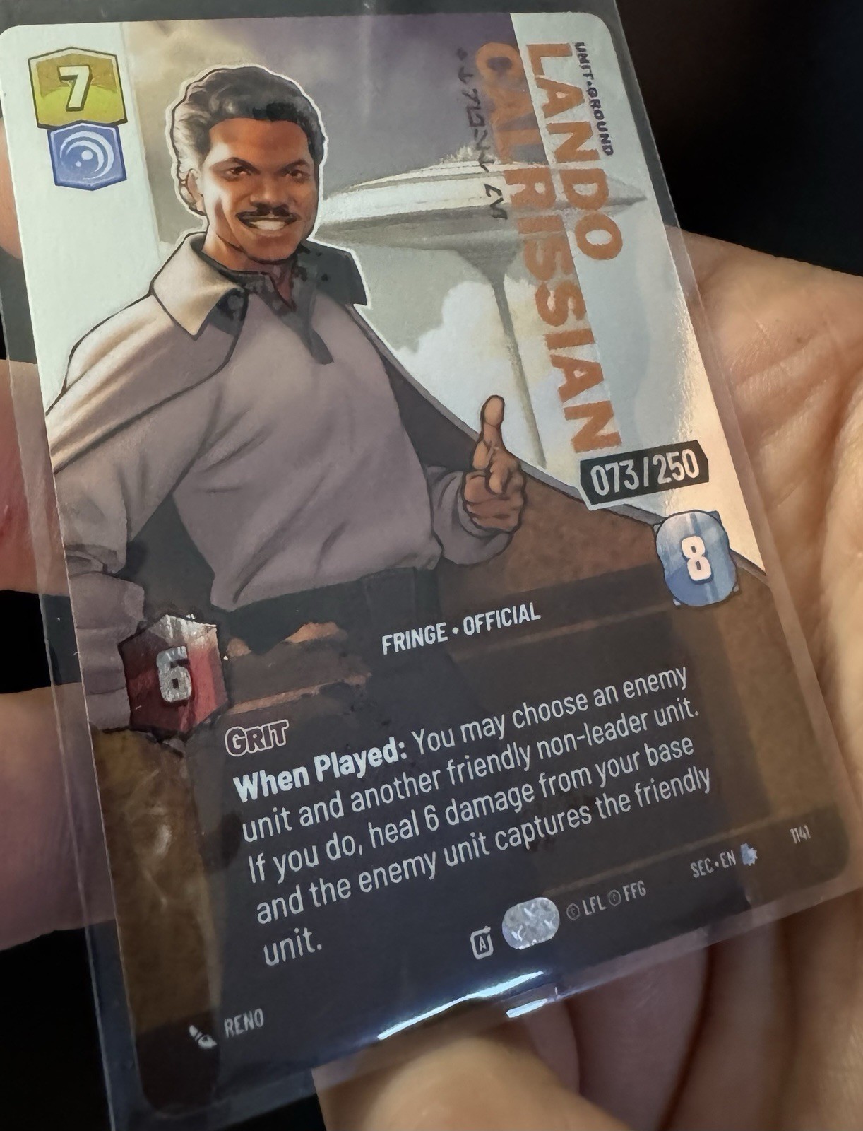 Lando Calrissian 1141 L Serializado Prestige SWU Secrets Of Power #073/250 Casi Nuevo+