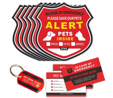 Pet Alert Stickers - in Case of Emergency Pets Rescue Stickers Static Cling Wind