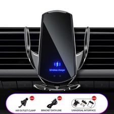 15W Wireless Car Charger Auto-Clamping Air Vent Phone Holder Fast Charging Mount