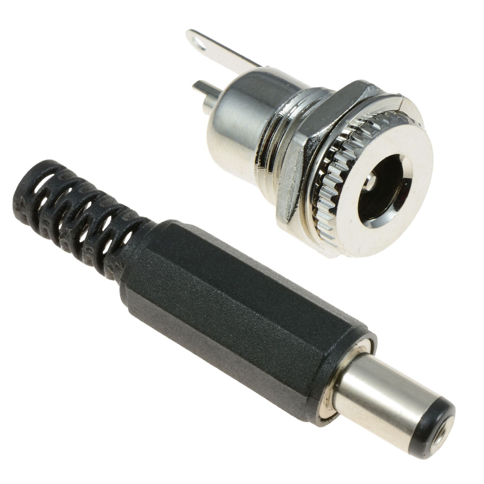 5x PAIRS 2.1mm Male + Female Metal DC Jack Connectors