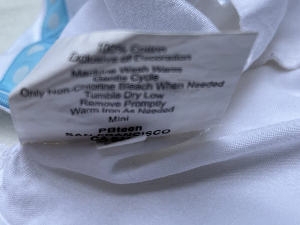 Pottery Barn Teen BLUE MINI DOT RIBBON LINER FOR BASKETS MINI 5” X 10” - Image 4 of 4