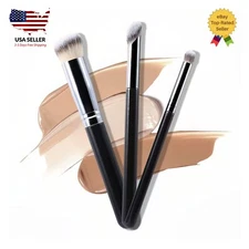 Soft Hair Makeup Brushes 3 Pcs Foundation Makeup Brush Set Powder Blush
