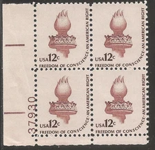 # 1594 1981 12¢ Freedom of Conscience MNH PB(4) 37930 LL