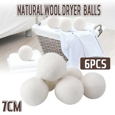6PCS Wool Dryer Balls 100% Natural 7CM Hand Made Engergy Saving 1000 Loads AU