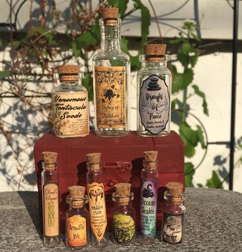 LABELS ONLY DIY M2M Holtz Vials Apothecary Potion Bottles Harry Potter Prop - 第 4/8 張圖片