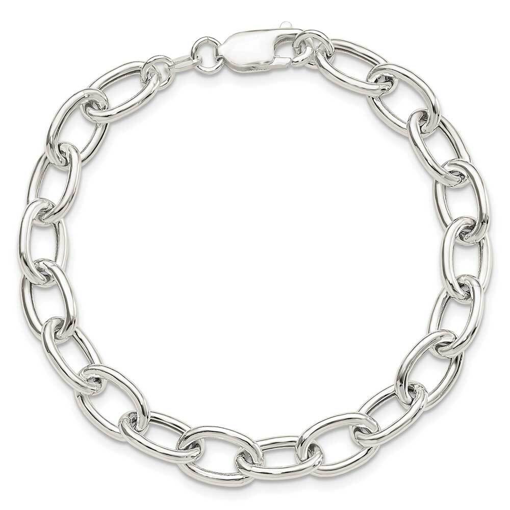 Sterling Silver Open Link Cable 8.50mm Bracelet 7.5