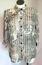 Vintage All Hours Blouse Sheer Gold Shimmer Classic Wear To Work Career size XL