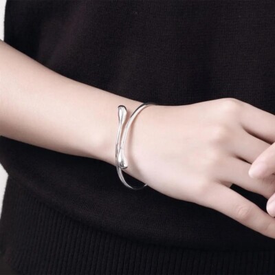 SIWEM 完売品DROPLET BANGLE SILVER/ F 925 Sterling Silver Water droplets bangle Bracelets for