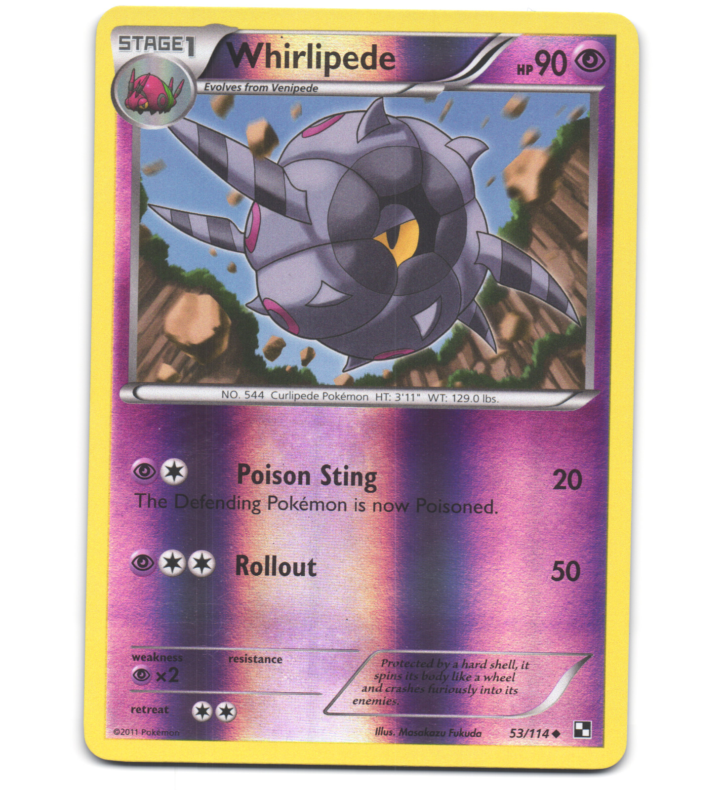 whirlipede pokemon card value Whirlipede (Mythical Island #54/86, 1-Diamond)