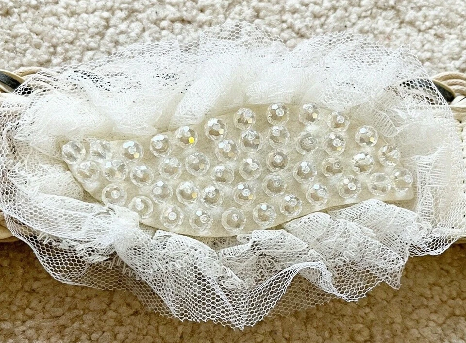 Mujer Boho Tejido Ancho Cinturón Encaje Marfil Cuentas Playa Boda Talla S M L Festival Foto 3 de 4