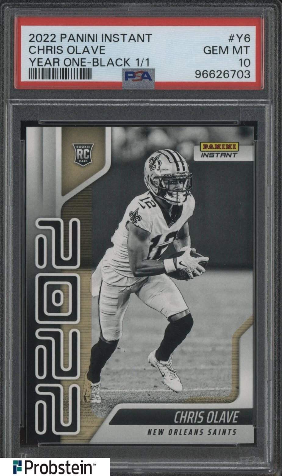 Chris Olave Panini Instant Year One #Y6 Black 1/1