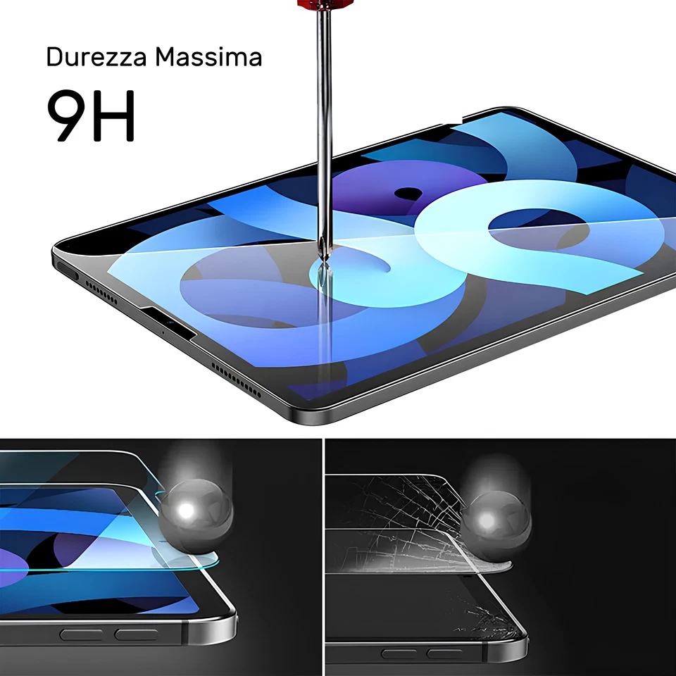 2x PELLICOLA VETRO TEMPERATO PER APPLE IPAD PRO 11 12.9 9 10.2 10.5 AIR 4 3 2 - Immagine 3 di 4