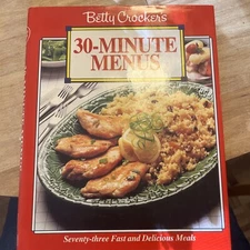 Betty Crocker's 30 Minute Menus 1992 Vintage First Edition HC/DJ unmarked VGPC