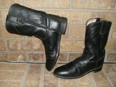 Justin Classic Roper Black Kipskin Leather Boot/Lady's 8.5 M /L3703 MSRP $205