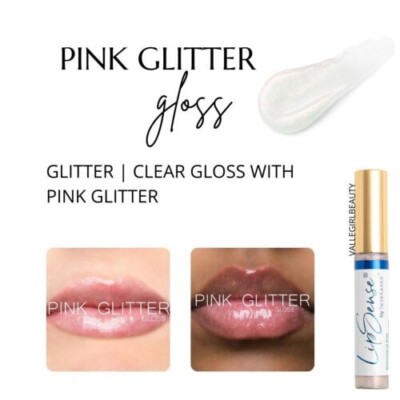Pink Glitter Lip Gloss LipSense with Shae Butter and Vitamin E. New Sealed