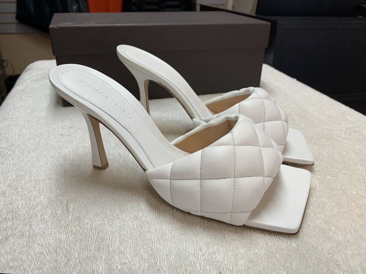 Bottega Veneta Optic White Padded Mule Heels (Size 37.5) | eBay Bottega Veneta Optic White Padded Mule Heels (Size 37.5) | eBay
