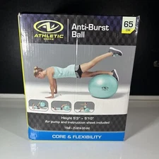 Athletic Works Fitness Exercise Yoga Ball Balance Trail 65 cm Anti Burst Pump