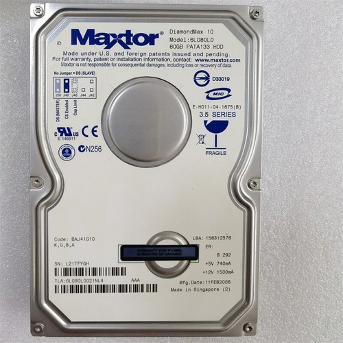 MAXTOR DIAMONDMAX 6L080L0 80GB 7200U/min 2MB ATA IDE 3.5" HARD DRIVE - Picture 4 of 5
