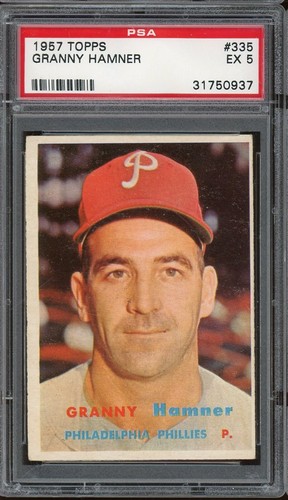 1957 Topps Baseball #335 Granny Hamner PSA 5